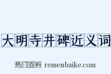 大明寺井碑近义词是什么意思的图片